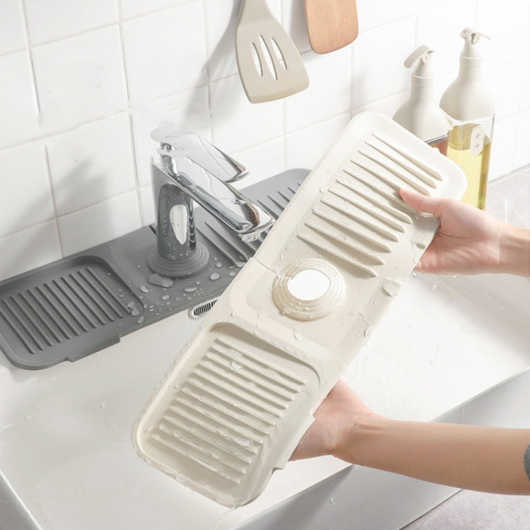 Faucet Silicone Draining Mat Anti-splash Kitchen Sink Non-slip Soap Mat, Size: Extra Large(Light Gray) by bashfashion