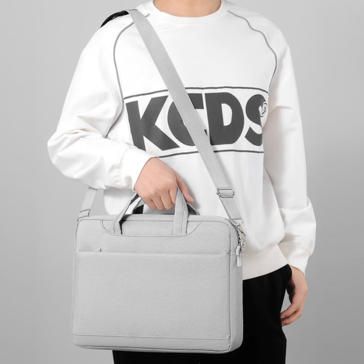 Airbag Thickened Laptop Portable Messenger Bag, Size: 15.6-16.1 inches(Light Gray) by bashfashion