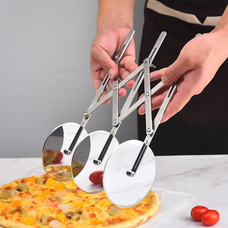Stainless Steel Retractable Multipurpose Pizza Knife, Style: 3 Wheeles by bashfashion