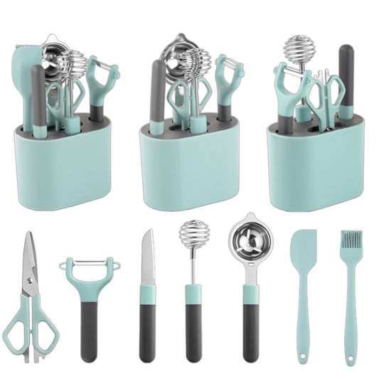 6 PCS / Set Stainless Steel Peeler Kitchen Gadgets Set With Storage Holder by bashfashion