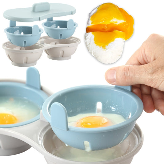 Two-compartment Steamed Egg Box Microwave Steamed Egg Plate Egg Mold(Orange) by bashfashion