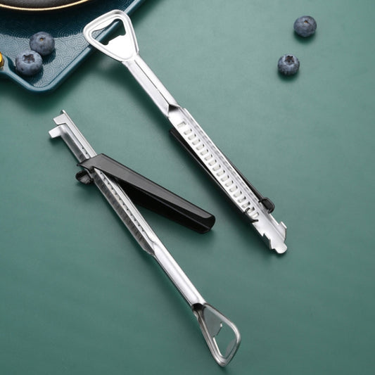 2 PCS 2 in 1 Retractable Can Opener Beer Bottle Opener(Stainless Steel) by bashfashion