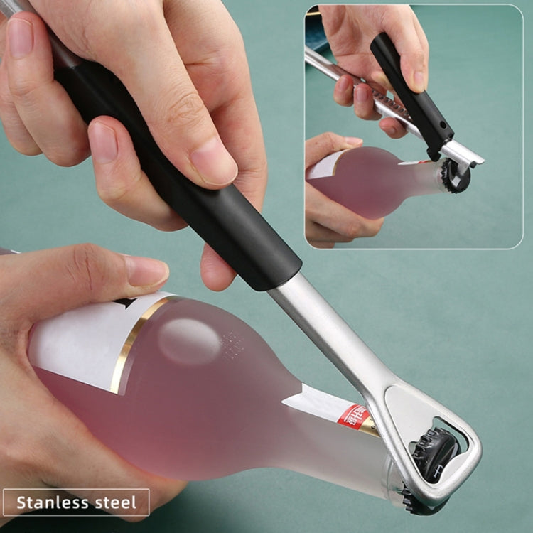 2 PCS 2 in 1 Retractable Can Opener Beer Bottle Opener(Stainless Steel) by bashfashion