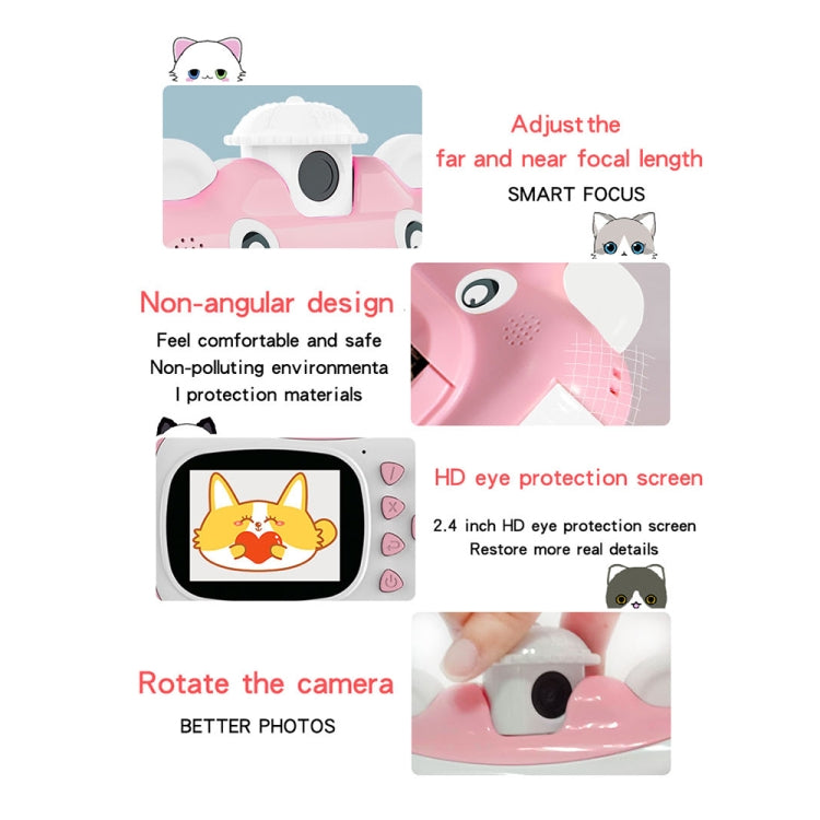 KX01-1 Smart Photo and Video Color Digital Kids Camera without Memory Card(Pink+White) by bashfashion