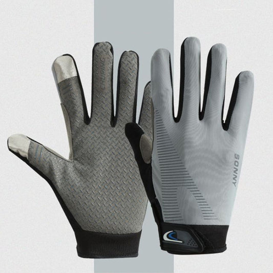 1 Pair QX0002 Sports Sunscreen Touch Screen Non-slip Wear Resistant Shock Absorbing Cycling Gloves, Size: L(Gray) by bashfashion