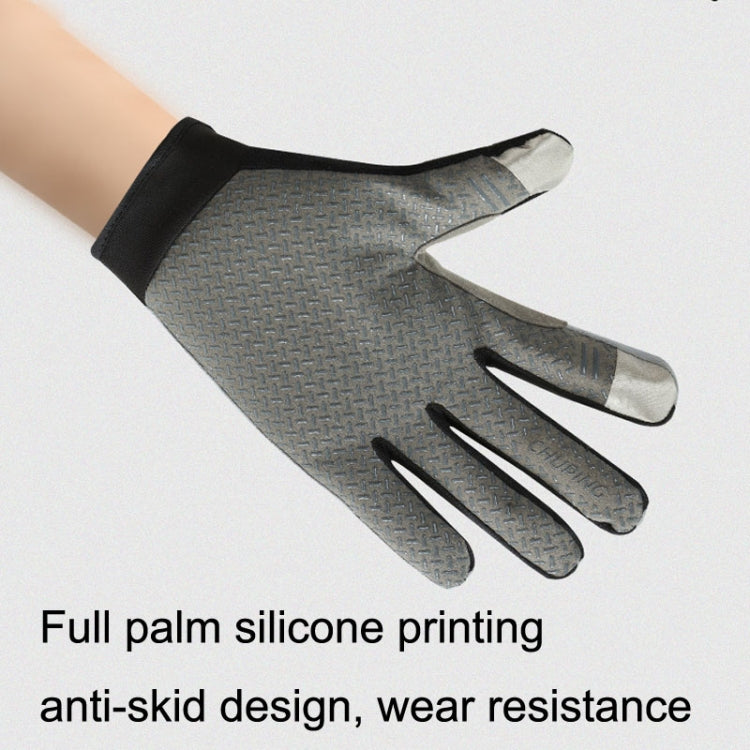 1 Pair QX0002 Sports Sunscreen Touch Screen Non-slip Wear Resistant Shock Absorbing Cycling Gloves, Size: L(Blue) by bashfashion