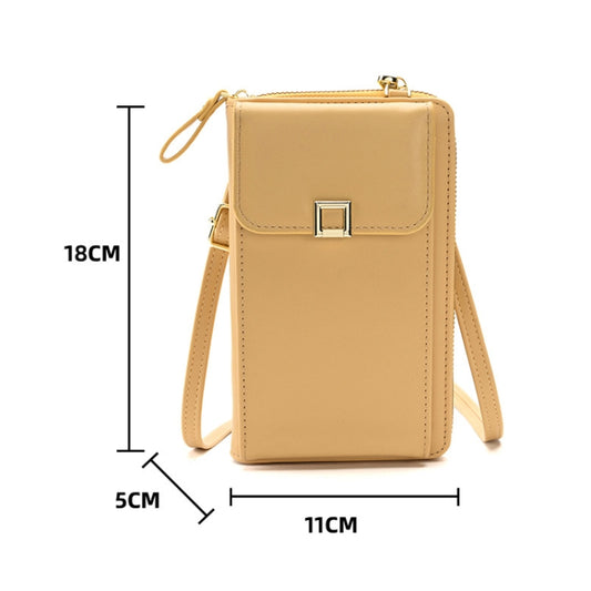 Ladies Cross-body Shoulder Bag Long Purse Mobile Phone Bag(Yellow) by bashfashion