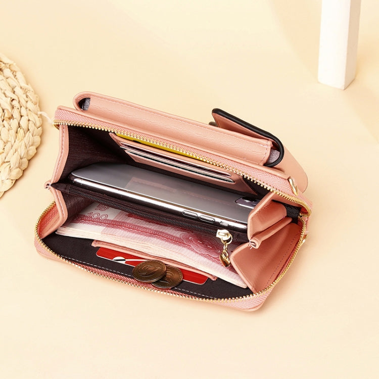 Shoulder Crossbody Bag Large Capacity Ladies Long Purse Mobile Phone Bag(Yellow) by bashfashion