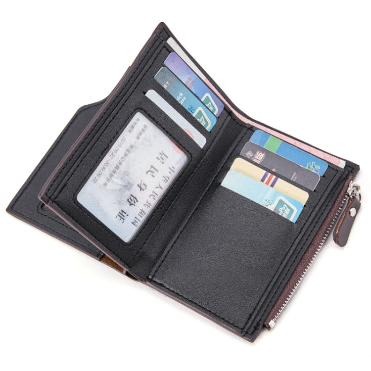 BEEDOVR 9902 Men Short Wallet Multi-card Zipper ID Bag(Black) by BEEDOVR