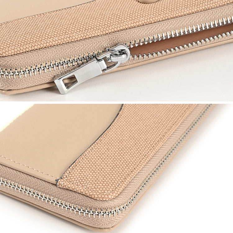 Women Purse Long Zipper Clutch Bag Large Capacity Cell Phone Bag(Apricot) by bashfashion