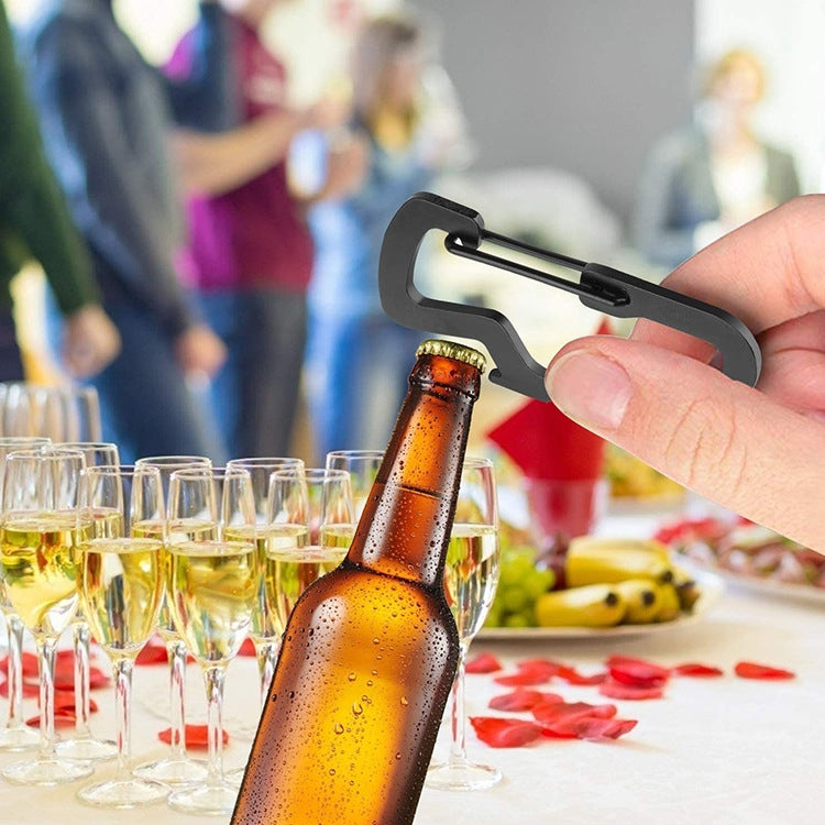 Outdoor Multifunctional Stainless Steel D-Type Carabiner Bottle Opener(TZ-001) by bashfashion