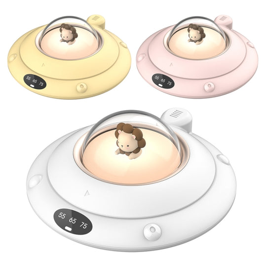 Cartoon Heated Cup Pad UFO Insulated And Constant Temperature Coaster with Night Light, US Plug(Pink) by bashfashion