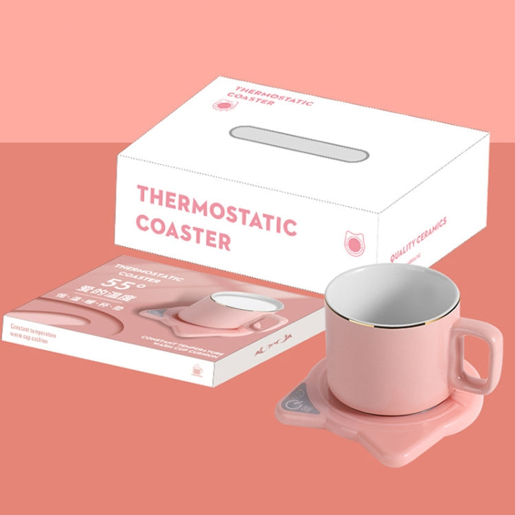 Automatic Heating Warm Coaster Hot Milk Coffee Cup Timed Thermos Cup Mat, US Plug(Pink) by bashfashion