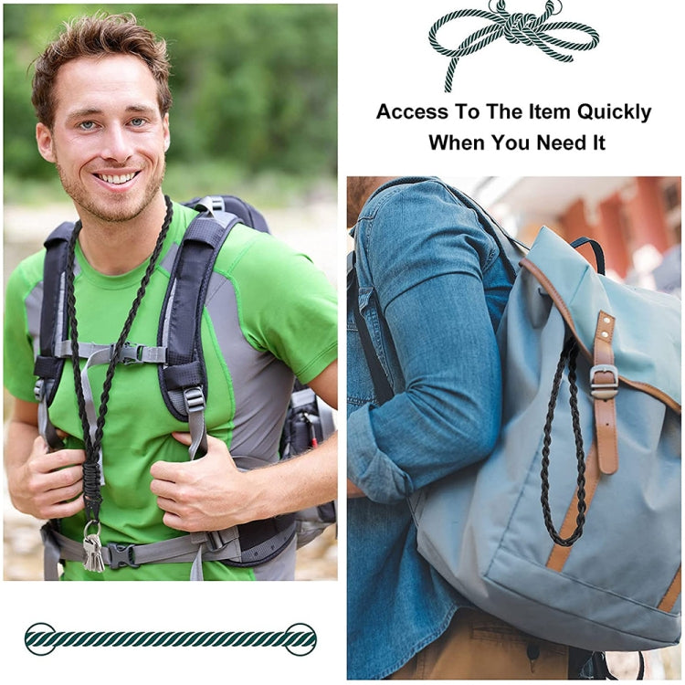 QD-258 Outdoor Multifunctional Hand-woven Metal Buckle Paratroopers Ropes Lanyard(Dark Blue) by bashfashion