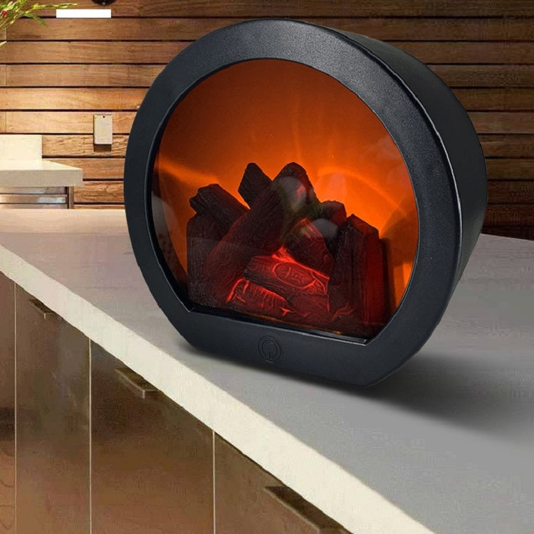 Simulation Flame Touch Switch Fireplace Light Ornaments(Semi-circular) by bashfashion