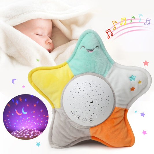 Kids Soft Toys Stuffed Plush Toys With Music & Stars Projector Light(Pentagram) by bashfashion