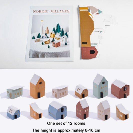 Christmas Mini Landscape Decoration Ornaments Photography Props(Paper Art House) by bashfashion