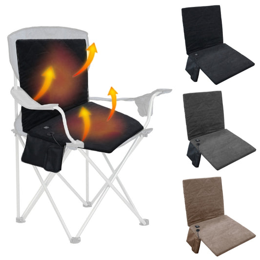 Outdoor Winter Camping Warm USB Heating Cushions With Backrest(Gray) by bashfashion