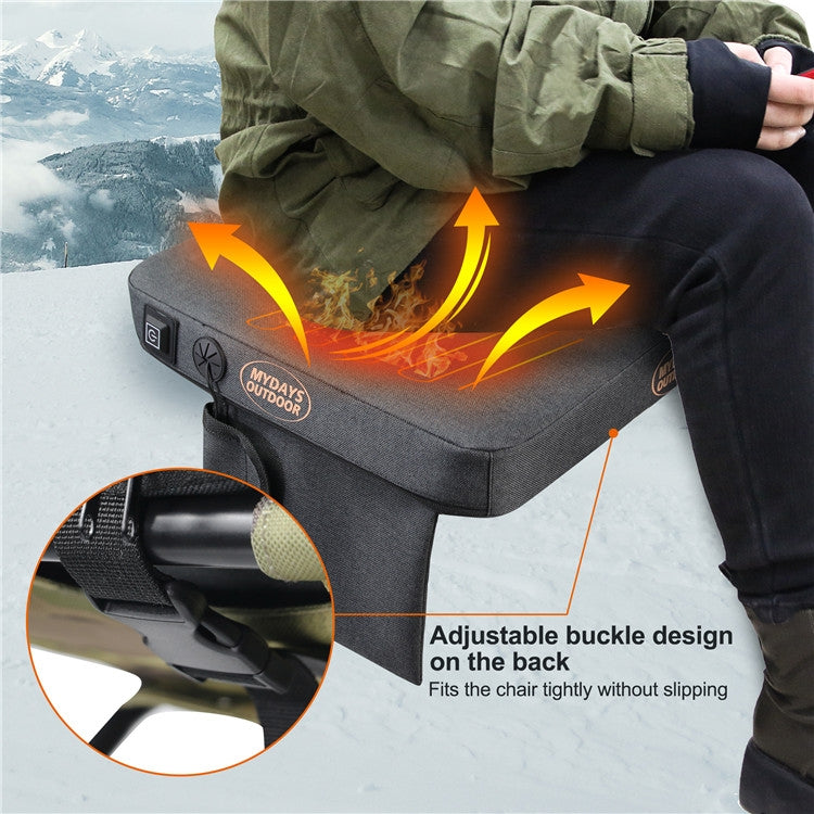 Outdoor Camping Stool USB Heating Portable Mat(Gray) by bashfashion