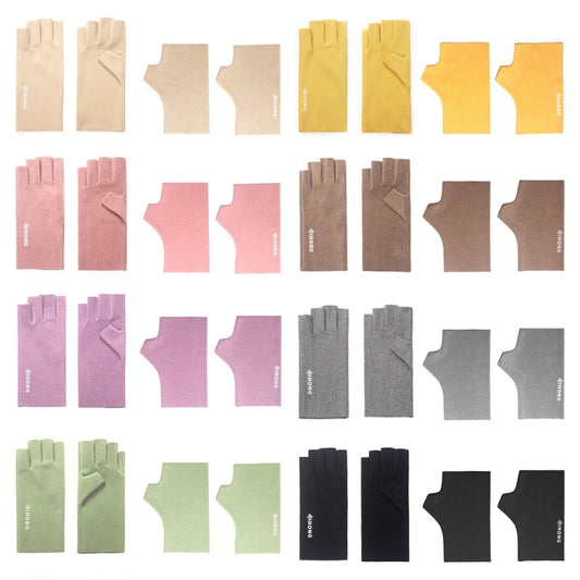 WST-41 Winter Thin Flannel Warm Finger Gloves Nail Protective Gloves, Spec: Finger (Grey) by bashfashion