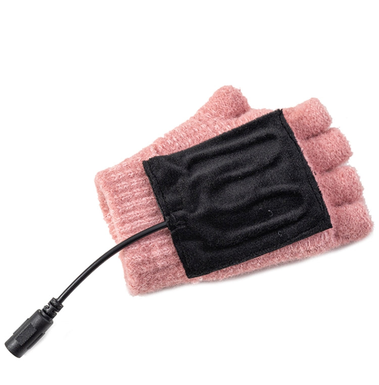 Winter Office USB Heating Warm Half Finger with Cover Gloves Heated Pad, Size: Free Size(Black) by bashfashion
