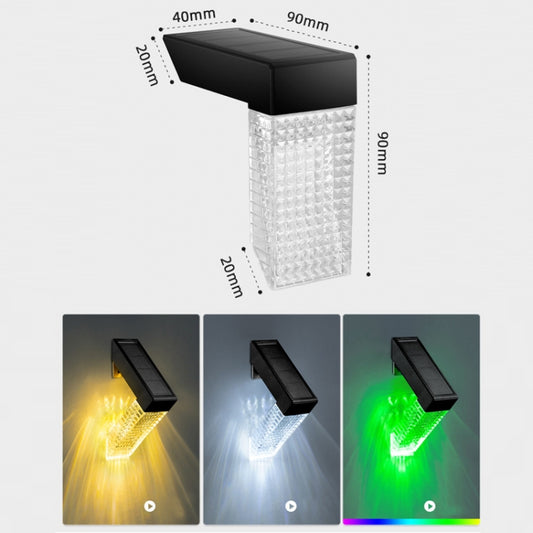 Outdoor Waterproof Courtyard Corridor Steps LED Solar Light(White+Colorful Light) by bashfashion