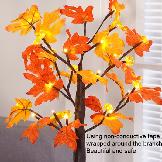 SJ-SD007 Christmas Halloween LED Maple Pumpkin Decoration Light, Style: Detachable Base+Timing by bashfashion
