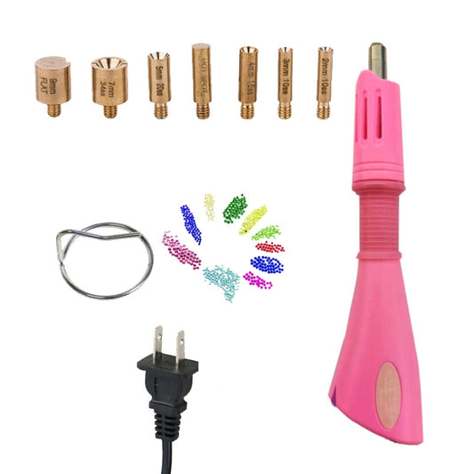 DIY Manual Stamping Tools Portable Dot Drill Pen, Specification: US Plug Pink by bashfashion