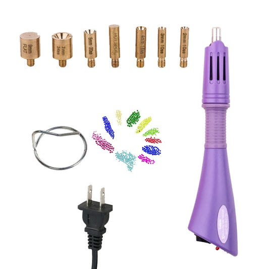 DIY Manual Stamping Tools Portable Dot Drill Pen, Specification: US Plug Purple by bashfashion
