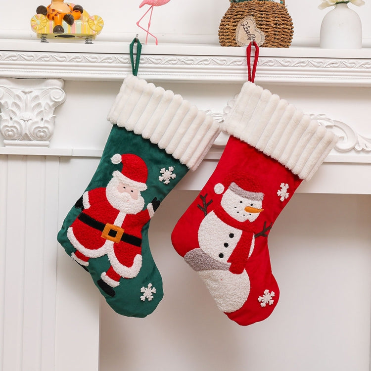 Christmas Embroidery Decorative Gift Bags Candy Bags Christmas Tree Mantel Decorative Socks(Snowman) by bashfashion