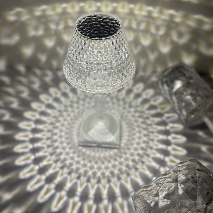 Bedside Crystal Table Lamp LED Wine Glass Night Light, Specification: Remote Control RGB16 Colors by bashfashion