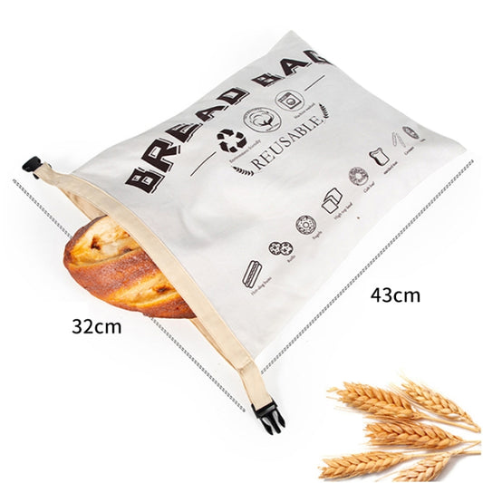Cotton TPU Bread Bag With Clasp Reusable Storage Bag(Beige) by bashfashion