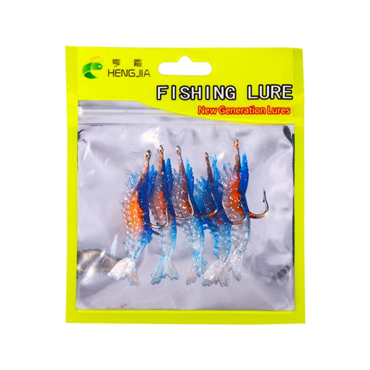 5 PCS / Bag HENGJIA SO077 6cm 3g Lead Wrapped Shrimp Soft Lure Sea Bass Fake Lure(4) by HENGJIA