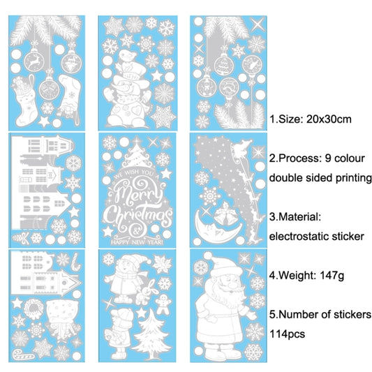 Christmas Static Glass Window Decoration Background Decorative Stickers(Snowman) by bashfashion