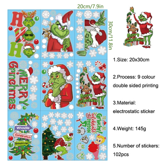 Christmas Static Glass Window Decoration Background Decorative Stickers(Ghost Elf) by bashfashion