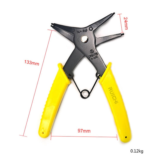RUICHI 2 In 1 Multi-Function Clamp Spring Retainer Pliers(Yellow) by RUICHI