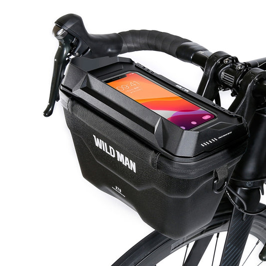 WILD MAN XT8 3L Bicycle EVA Hard Shell Touch Screen Waterproof Head Bag(Black) by WILD MAN