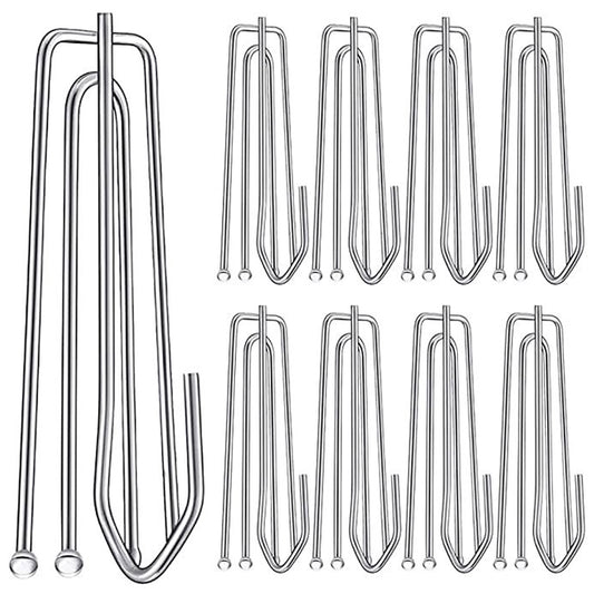 2 Sets Four Claw Hook Set Curtain Replacement Hook(Silver) by bashfashion