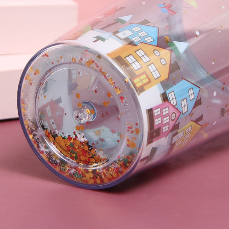 500ml Micro Landscape Plastic Cup Christmas Gift Double Cup(Style 4) by bashfashion