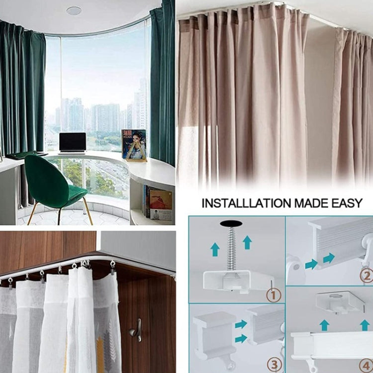 Model Steel Rail Bending Curtain Rail Flexible Guide Set, Size: 5m by bashfashion