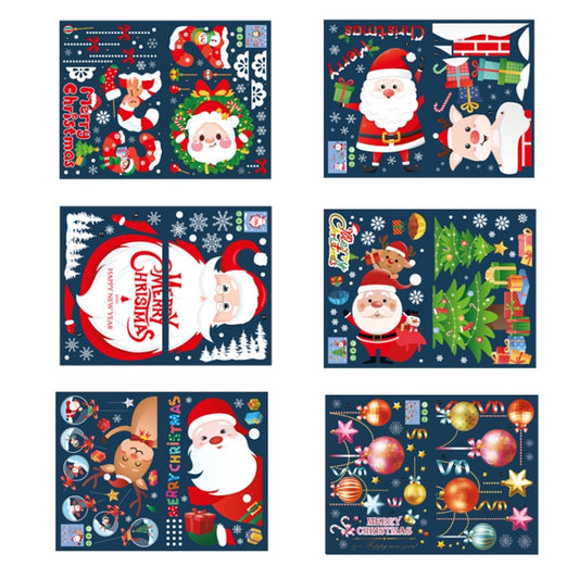 Santa Claus Hanging Stickers Shop Window Glass Door Living Room Wall Stickers(6306) by bashfashion