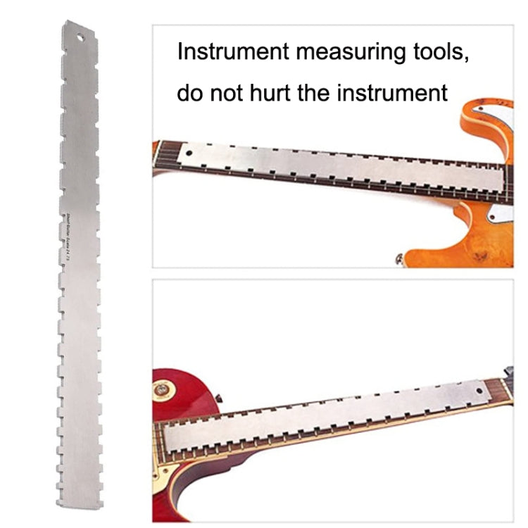 GNR3 Stainless Steel Measurement Bass Guitar Neck Ruler, Style: Double Teeth+Leveling Ruler by bashfashion