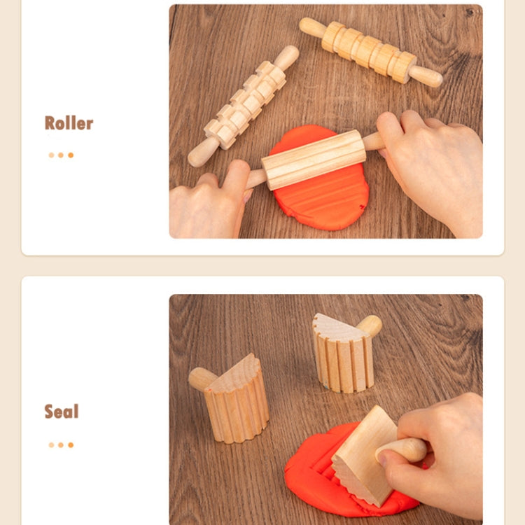 12 In 1 Plasticine Accessory DIY Slime Play Dough Wooden Tools Roller Stamp Rolling Pin Spoon by bashfashion