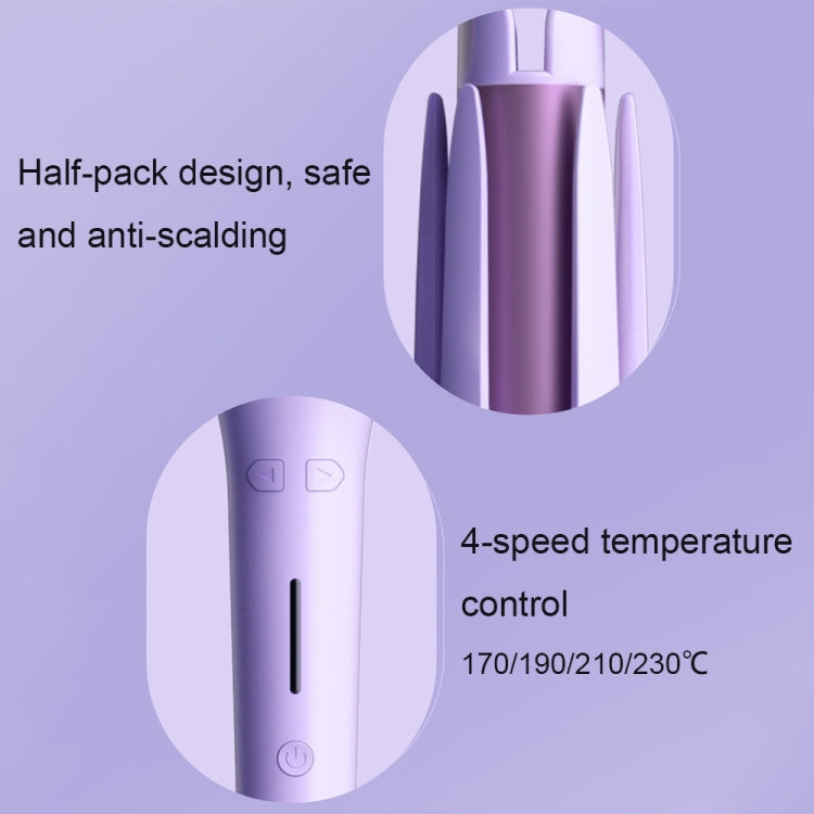 RD-2118 32mm Intelligent Induction Automatic Curling Iron Electric Rotary Automatic Hair Curler, CN Plug(Purple) by bashfashion
