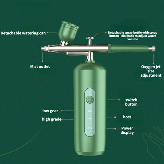 Handheld Home Sprayer Face High Pressure Oxygen Hydration Beauty Instrument(2133 Green) by bashfashion