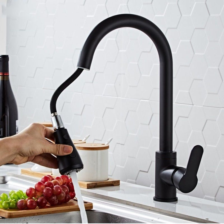 Kitchen Pull-out Faucet Stainless Steel Sink Telescopic Universal Faucet,Spec: CLY002 Wire Drawing by bashfashion