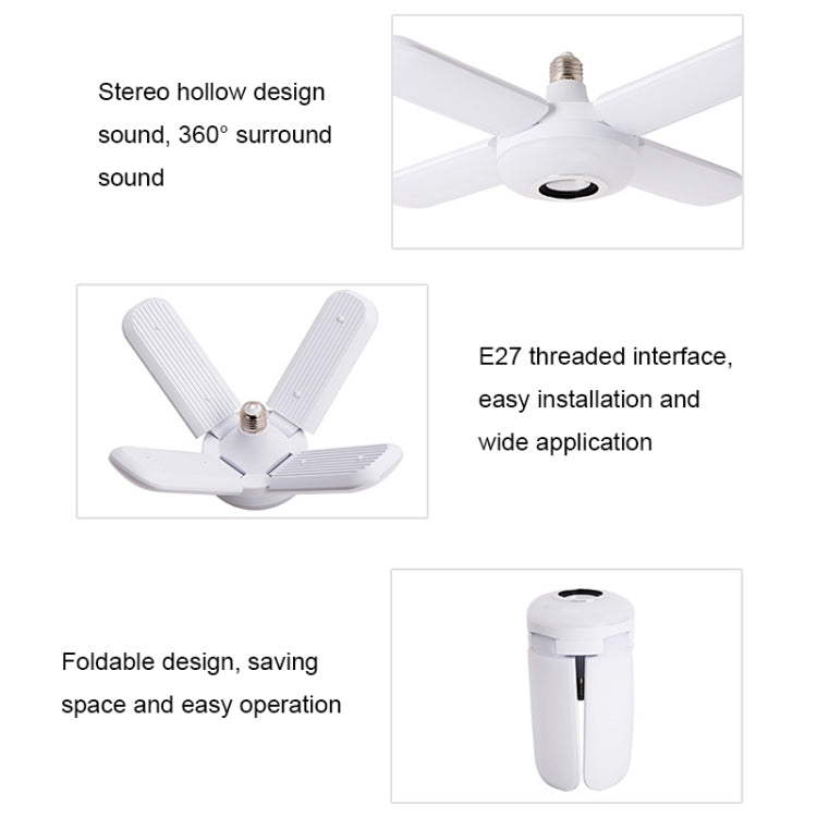 Smart Remote Control Colorful Folding Music Bulb Light with Audio Function, Spec: 4+1 by bashfashion