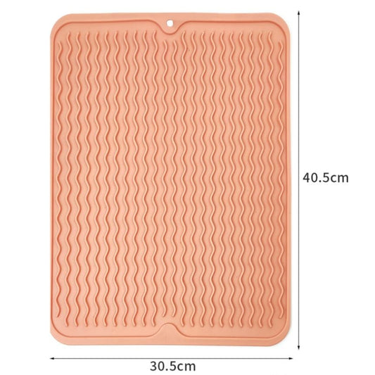 TPR Thickened Thermal Pad Wave Pattern Drain Anti-Slip Mat(Khaki Blue) by bashfashion