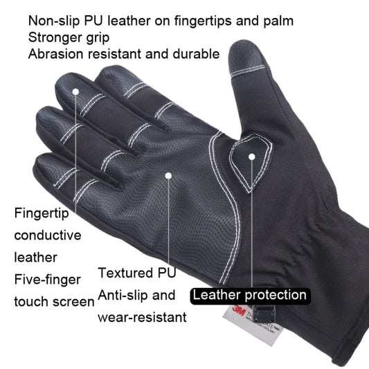 HUNTRANGE A023 Outdoor Waterproof Sports Riding Velvet Touch Screen Gloves, Size: M(Black) by HUNTRANGE