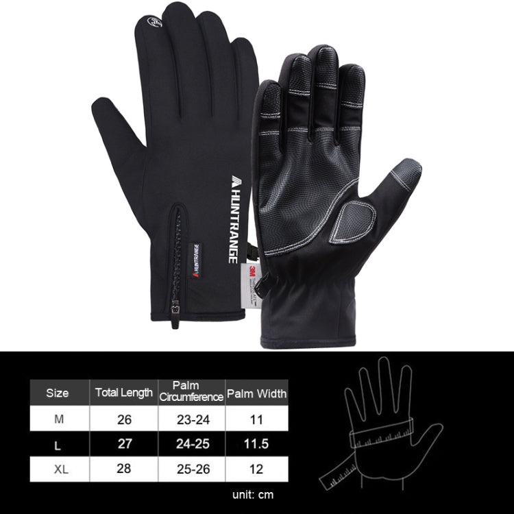 HUNTRANGE A023 Outdoor Waterproof Sports Riding Velvet Touch Screen Gloves, Size: XL(Black) by HUNTRANGE